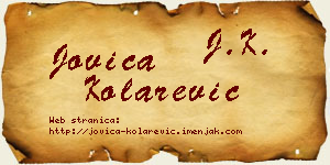 Jovica Kolarević vizit kartica